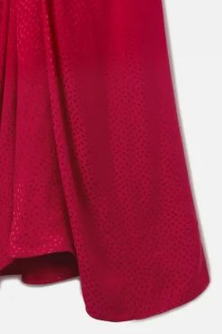 Silbon Vestidos-Vestido longo em jacquard com nó Vermelho