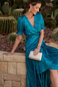 Polín Et Moi Vestidos-Vestido longo estampado Azul