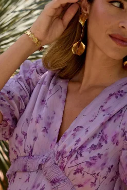 Polín Et Moi Vestidos-Vestido longo estampado Roxo