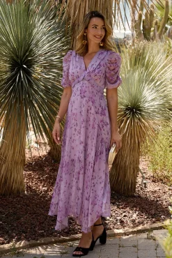 Polín Et Moi Vestidos-Vestido longo estampado Roxo