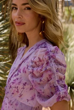 Polín Et Moi Vestidos-Vestido longo estampado Roxo