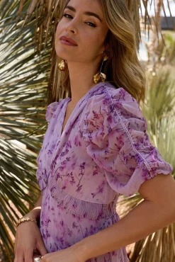 Polín Et Moi Vestidos-Vestido longo estampado Roxo