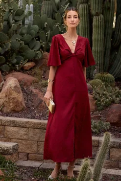 Polín Et Moi Vestidos-Vestido longo estampado Vermelho