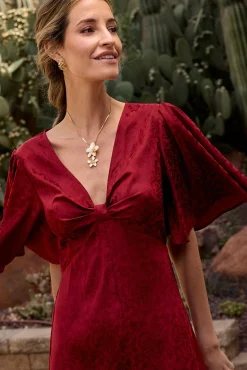 Polín Et Moi Vestidos-Vestido longo estampado Vermelho