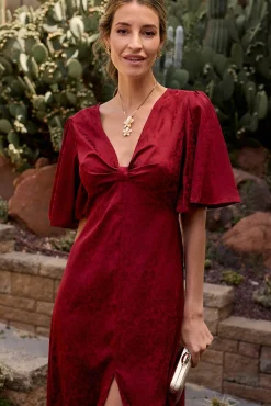 Polín Et Moi Vestidos-Vestido longo estampado Vermelho