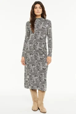 System Action Vestidos-Vestido longo estampado preto