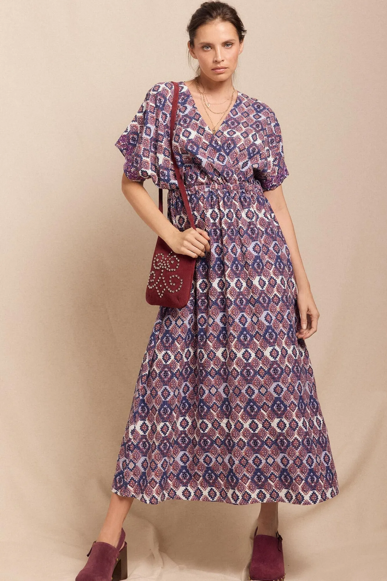 Slowlove Vestidos-Vestido longo estampado Multicolorido