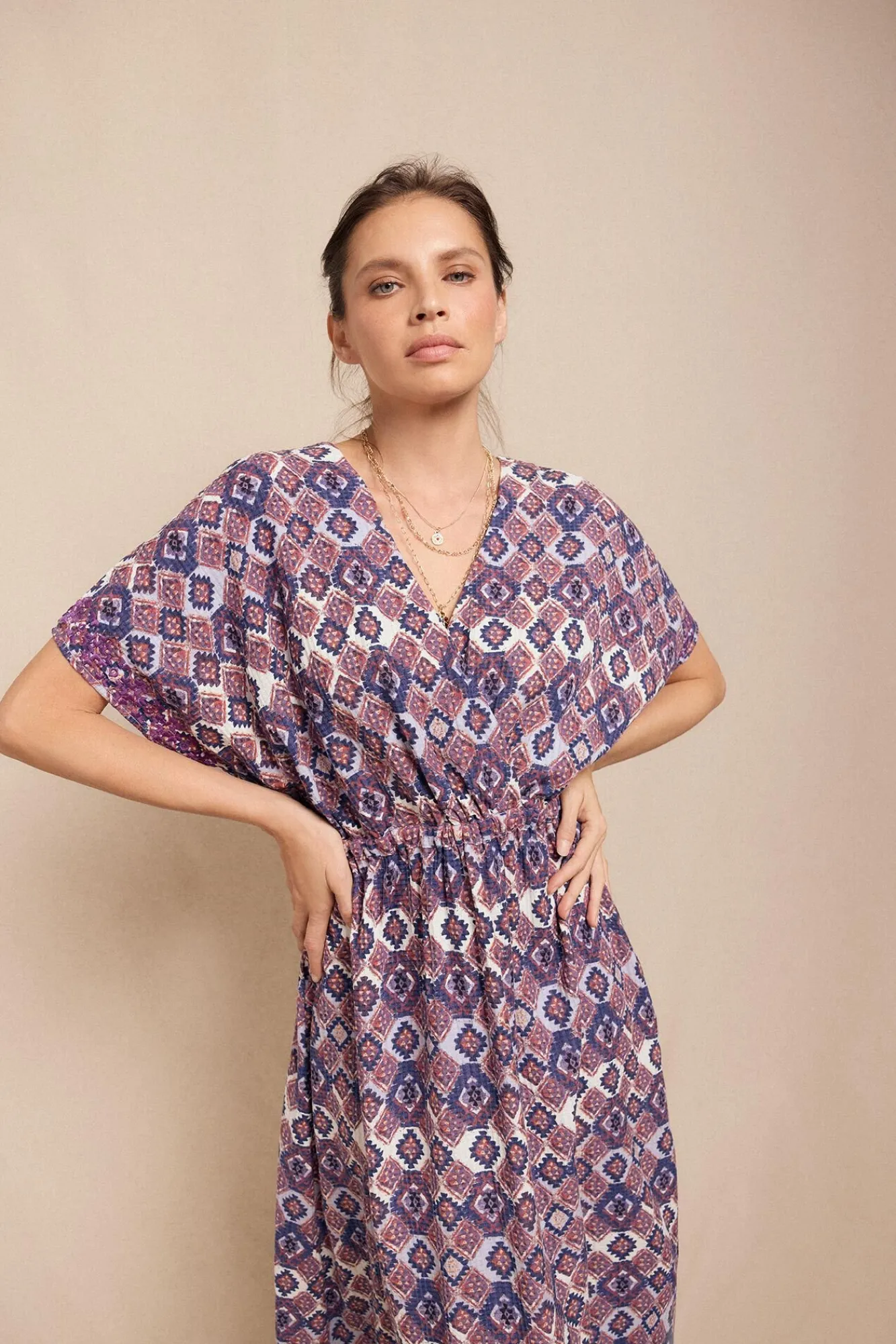 Slowlove Vestidos-Vestido longo estampado Multicolorido