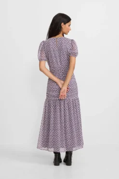 Silbon Vestidos-Vestido longo estampado franzido Granada