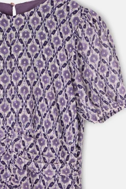 Silbon Vestidos-Vestido longo estampado franzido Granada