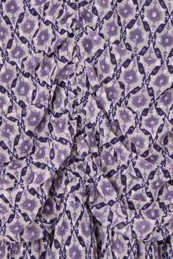 Silbon Vestidos-Vestido longo estampado franzido Granada