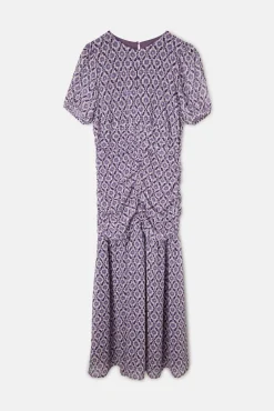 Silbon Vestidos-Vestido longo estampado franzido Granada