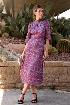 Polín Et Moi Vestidos-Vestido longo estampado MIN Roxo