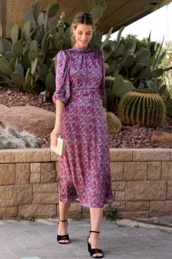 Polín Et Moi Vestidos-Vestido longo estampado MIN Roxo