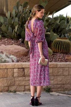 Polín Et Moi Vestidos-Vestido longo estampado MIN Roxo