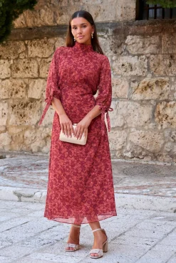 Polín Et Moi Vestidos-Vestido longo floral Vermelho