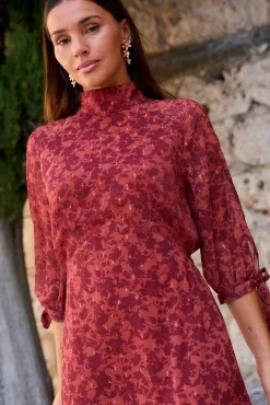 Polín Et Moi Vestidos-Vestido longo floral Vermelho