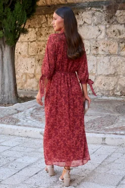 Polín Et Moi Vestidos-Vestido longo floral Vermelho