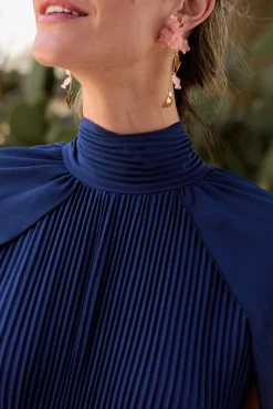 Polín Et Moi Vestidos-Vestido longo liso Azul