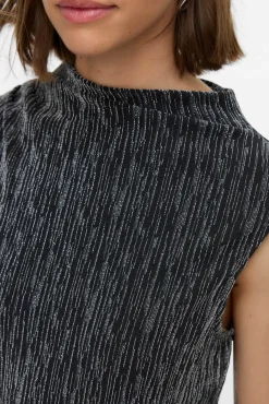 Vero Moda Vestidos-Vestido longo manga com glitter Cinzento