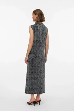 Vero Moda Vestidos-Vestido longo manga com glitter Cinzento