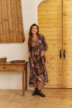 Jaase Vestidos-Vestido longo Sabrina com estampado de monarca Multicolorido