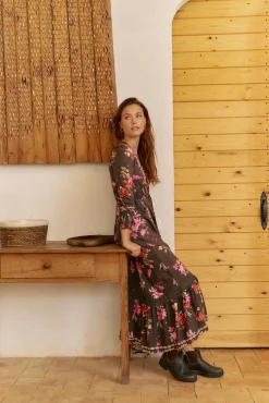 Jaase Vestidos-Vestido longo Sabrina com estampado de monarca Multicolorido
