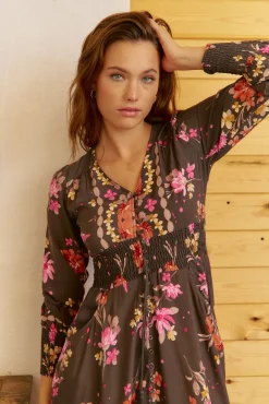 Jaase Vestidos-Vestido longo Sabrina com estampado de monarca Multicolorido