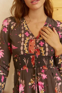 Jaase Vestidos-Vestido longo Sabrina com estampado de monarca Multicolorido