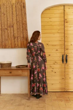 Jaase Vestidos-Vestido longo Sabrina com estampado de monarca Multicolorido