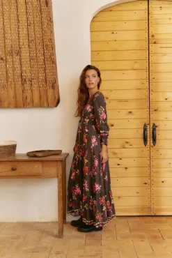 Jaase Vestidos-Vestido longo Sabrina com estampado de monarca Multicolorido