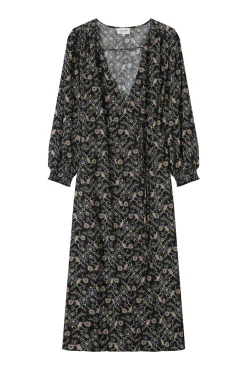 Grace & Mila Vestidos-Vestido longo tipo envelope, estampado com motivo floral Preto