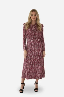 Cuplé Vestidos-Vestido malha de estampado geométrica Multicolorido