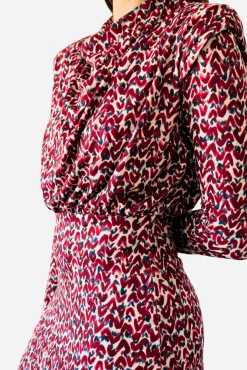 Cuplé Vestidos-Vestido malha de estampado geométrica Multicolorido