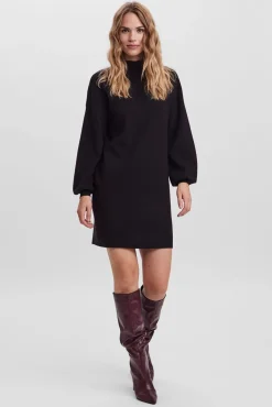 Vero Moda Vestidos-Vestido malha de manga comprida Preto