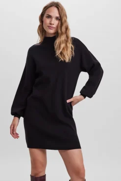 Vero Moda Vestidos-Vestido malha de manga comprida Preto