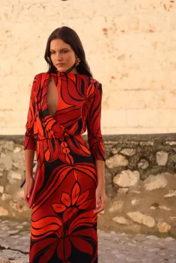 Panambi Vestidos-Vestido Mali Vermelho