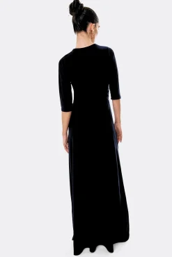 Cuplé Vestidos-Vestido maxi com nó Preto