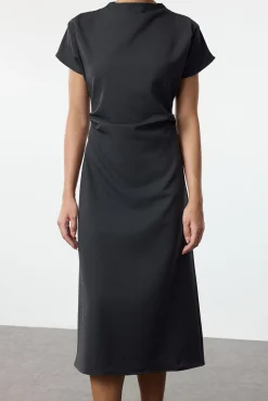 Trendyol Vestidos-Vestido midi cinzento