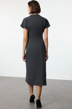 Trendyol Vestidos-Vestido midi cinzento