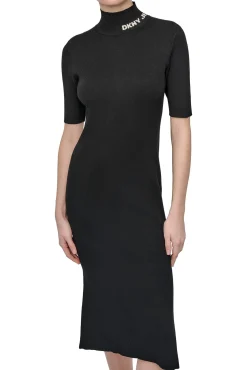 DKNY Vestidos-Vestido midi preto
