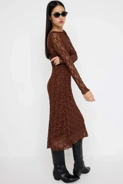 Trendyol Vestidos-Vestido midi com costas abertas cru