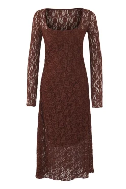 Trendyol Vestidos-Vestido midi com costas abertas cru