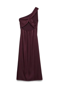 Vero Moda Vestidos-Vestido midi com decote assimétrico Roxo