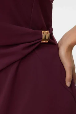 Vero Moda Vestidos-Vestido midi com detalhe de fivela Roxo