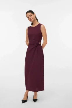 Vero Moda Vestidos-Vestido midi com detalhe de fivela Roxo