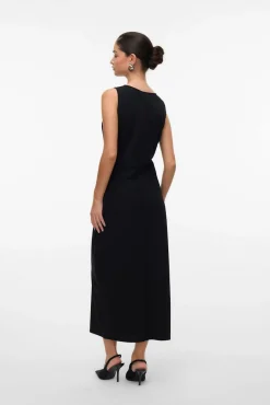 Vero Moda Vestidos-Vestido midi com detalhe de fivela Preto