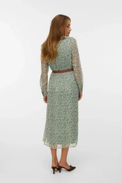 Vero Moda Vestidos-Vestido midi de chiffon Verde
