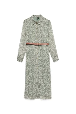 Vero Moda Vestidos-Vestido midi de chiffon Verde