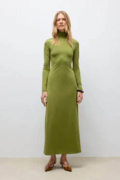 Vero Moda Vestidos-Vestido midi de gola alta Verde